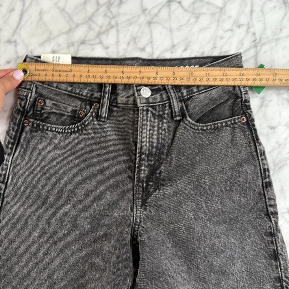 NWT Gap Teen 90s Loose Jean shorts gray washed distressed size 10